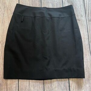 Vintage CINTAS Black Mini‎ Skirt Womens Size 10 Wool Stretch Business Casual Y2K